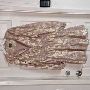 Anthropologie Gold and Blush Dress